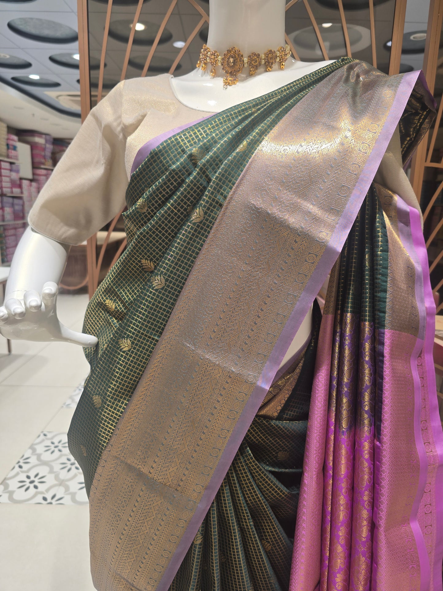 traditional Indian Kanchipuram semi-silk