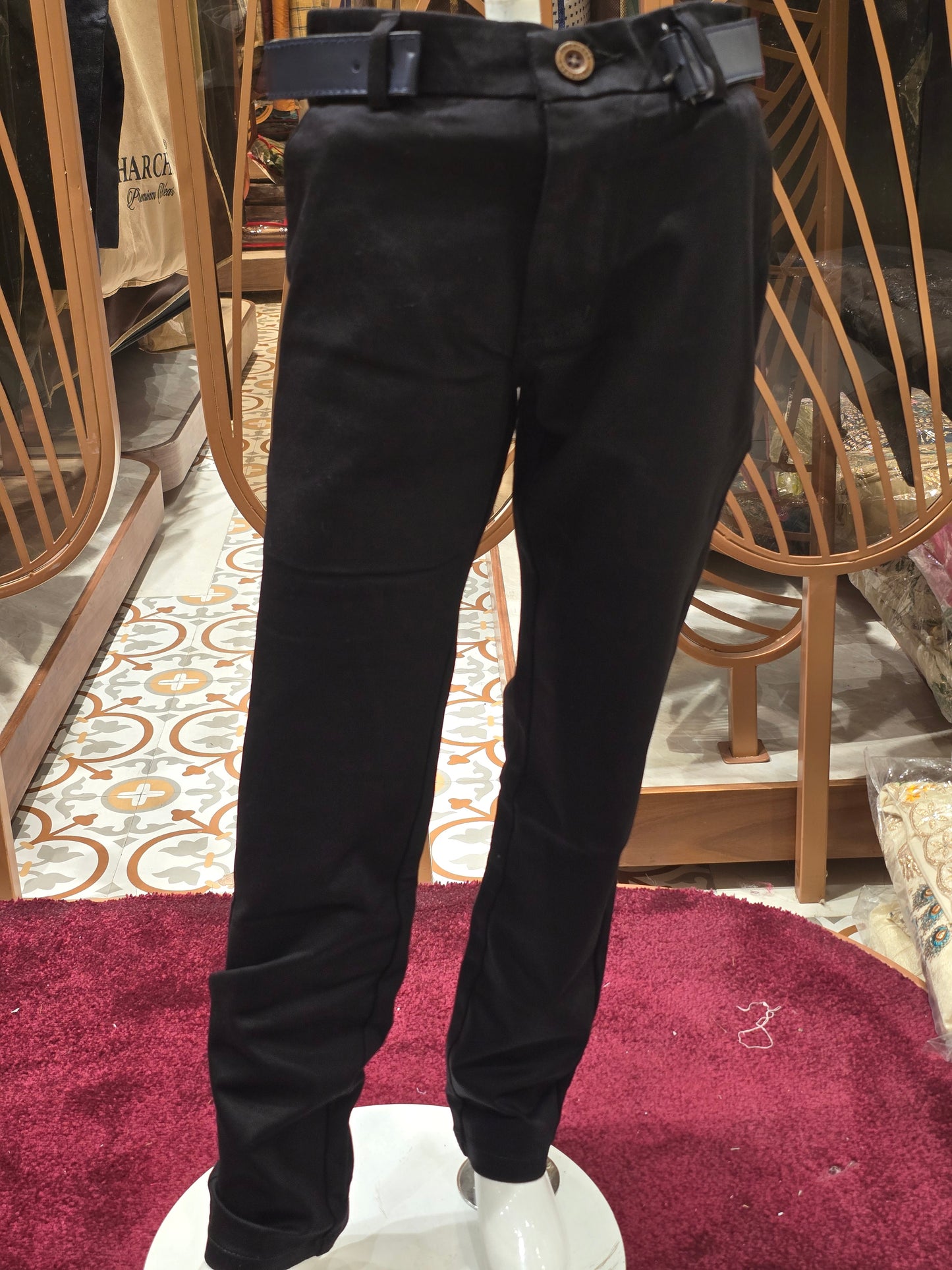 Boys Black Denim Stretchable Jeans