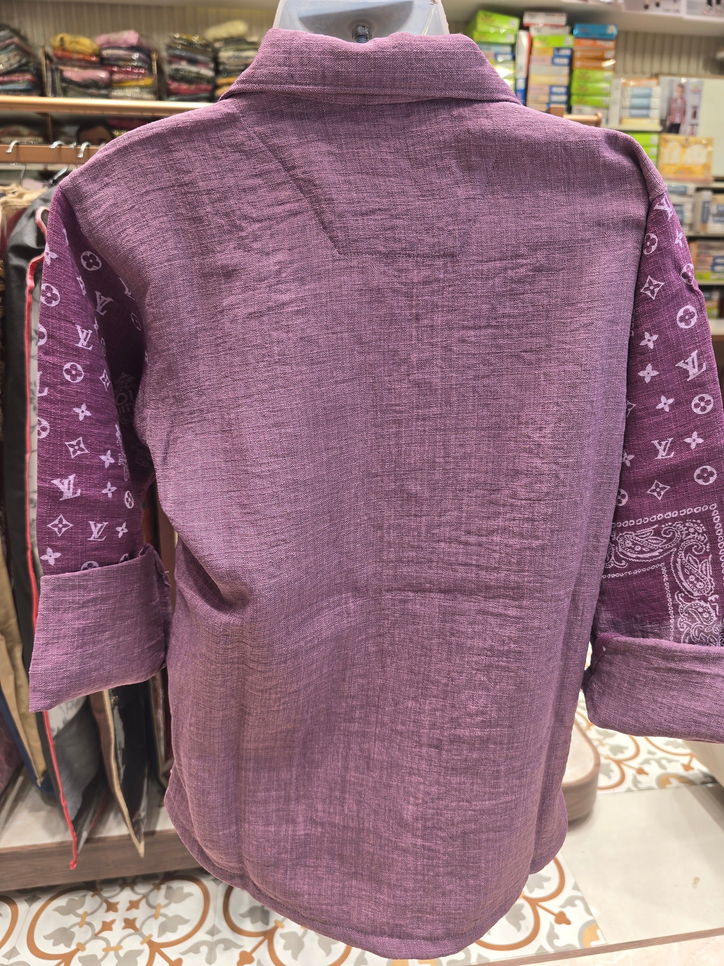 Boys Pure Linen Printed Shirt – Full Sleeves (Size 26)