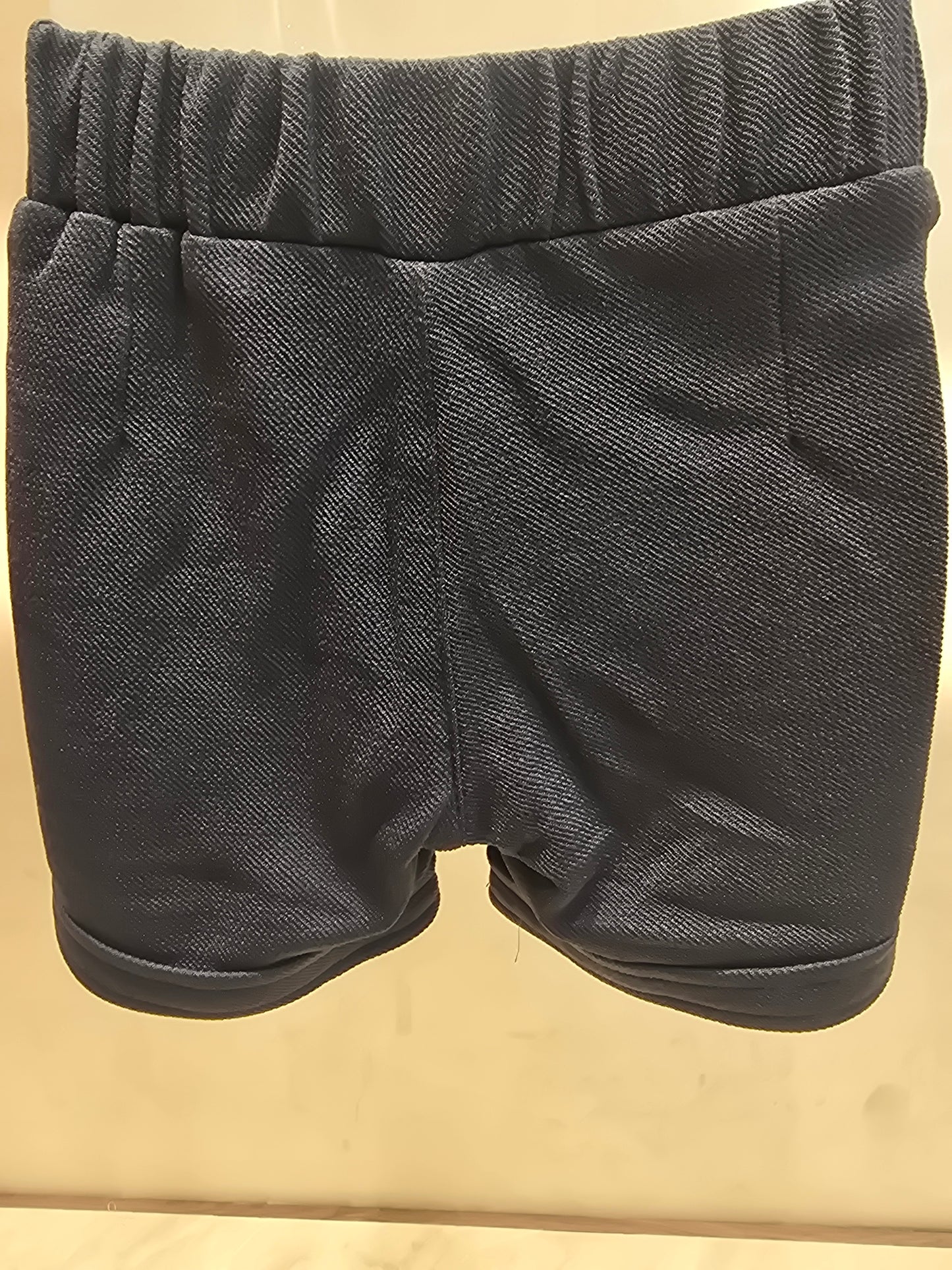 Elephant Grey Lycra Casual Shorts for Girls with Round Elastic Waistband and Stylish Belt Logo Design