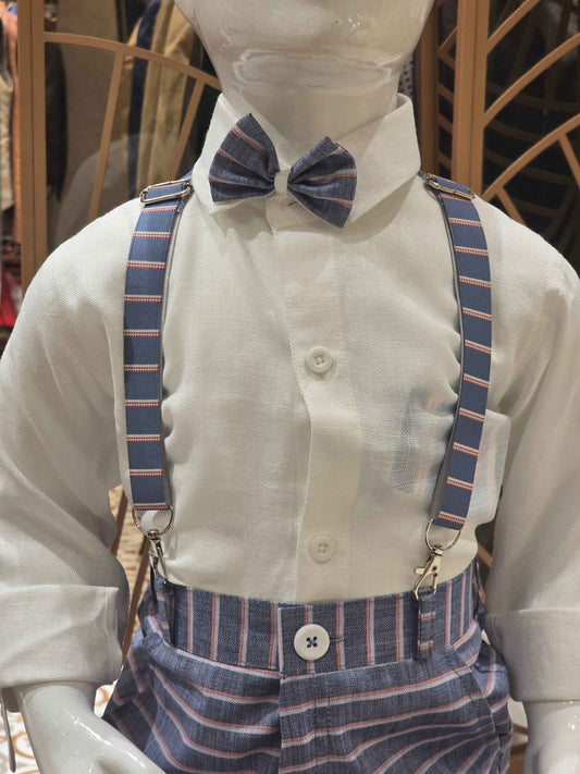 Lenin material white with blue shade dungri for boy baby