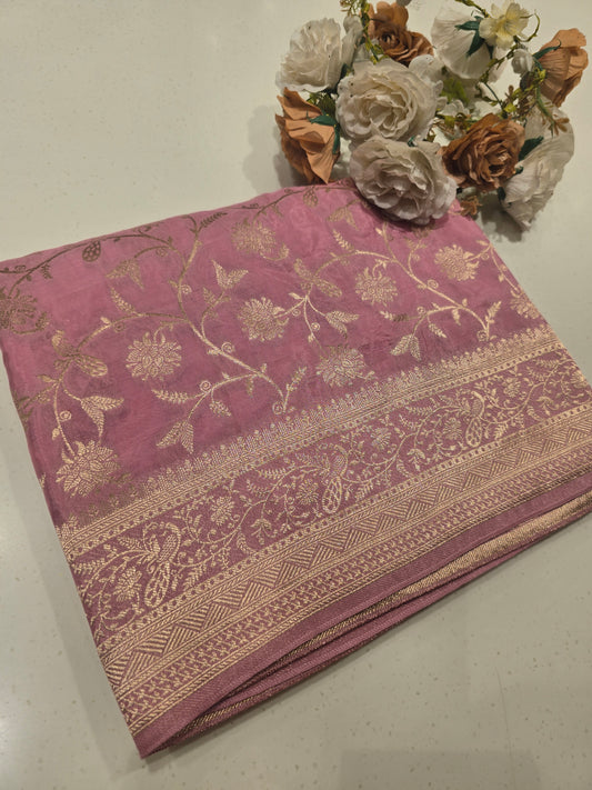 Viscose Banarasi Silk Saree with Zari Weaving & Rich Border | Elegant Festive & Party Wear Saree for Women