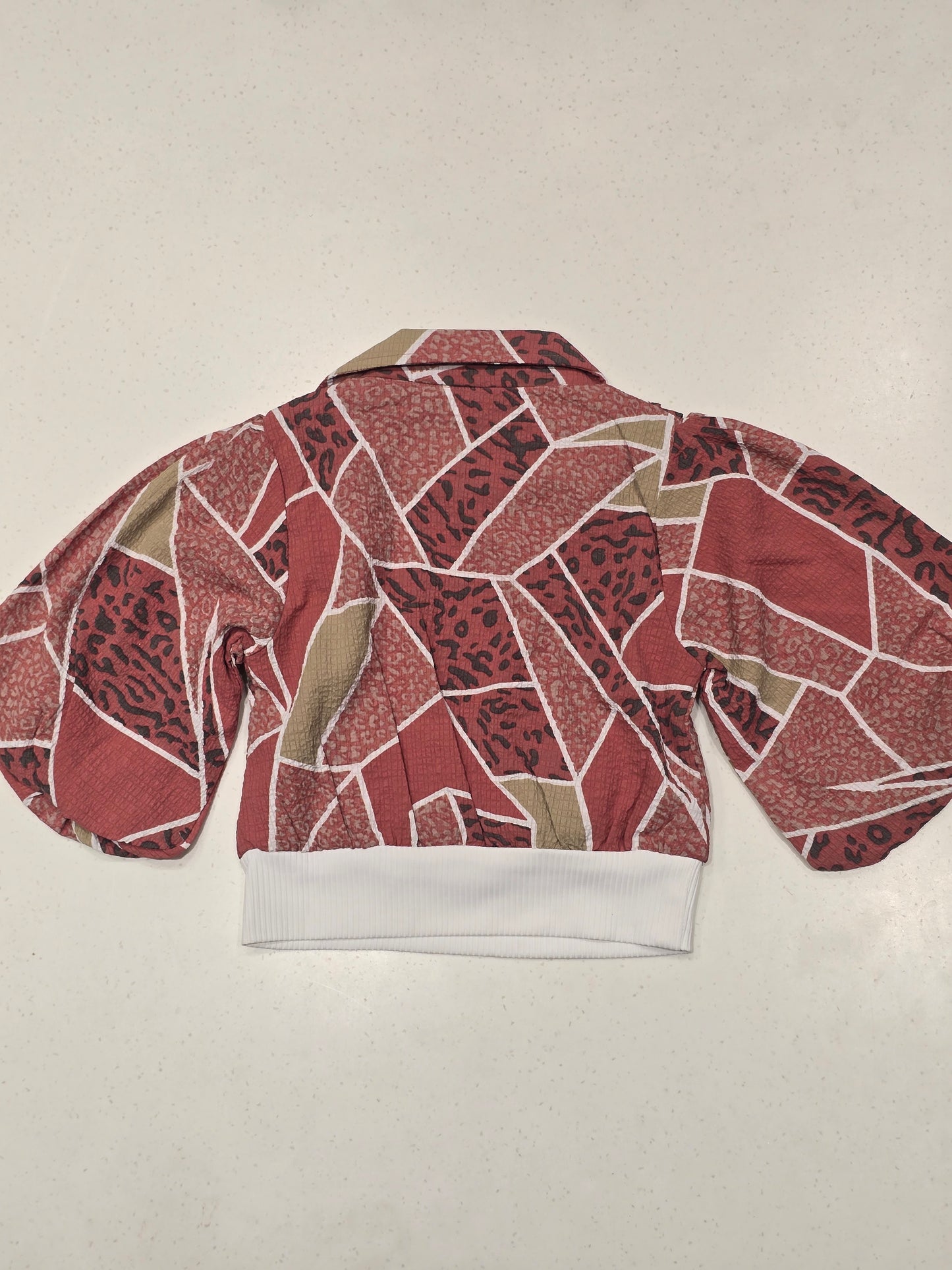 Girls Multicolor Chiffon Printed Jacket Top