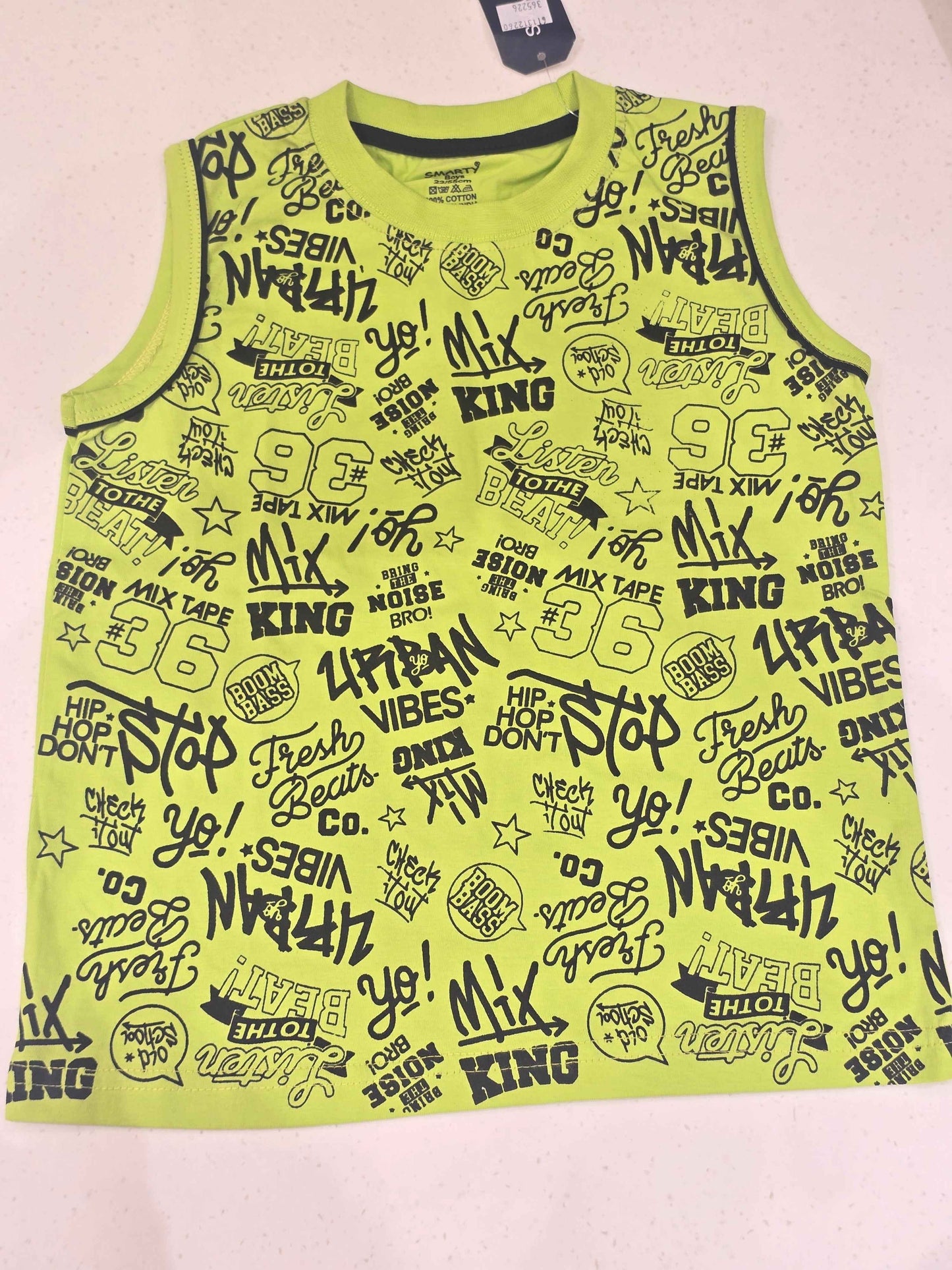 Boys Cotton Printed Sleeveless T-Shirt