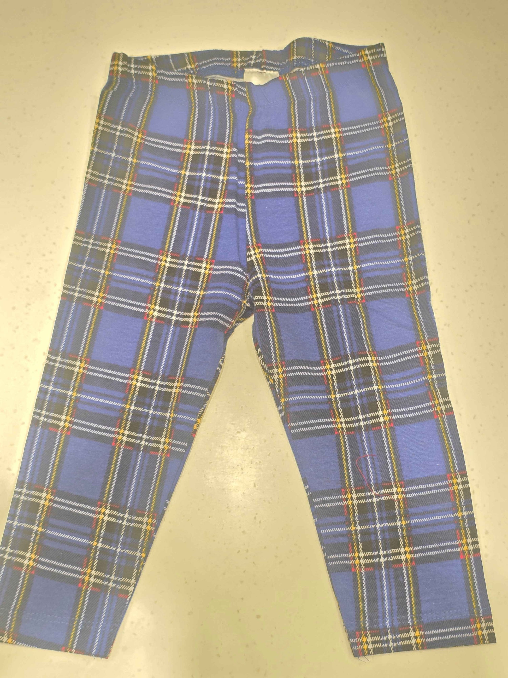 Cotton material blue color checked pattren pant for girl