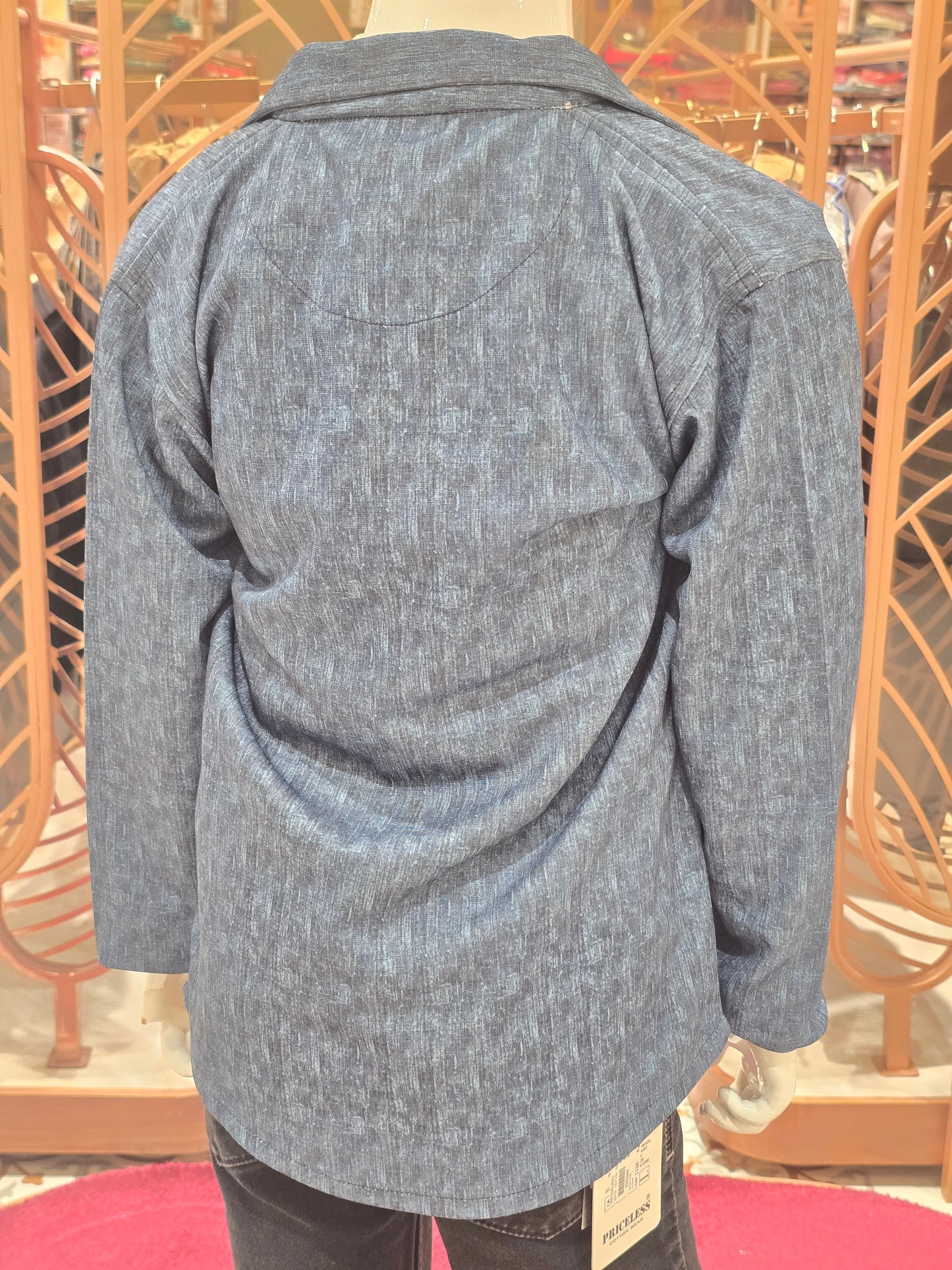 Blue White Jersey Cotton Shrug Set for Boys