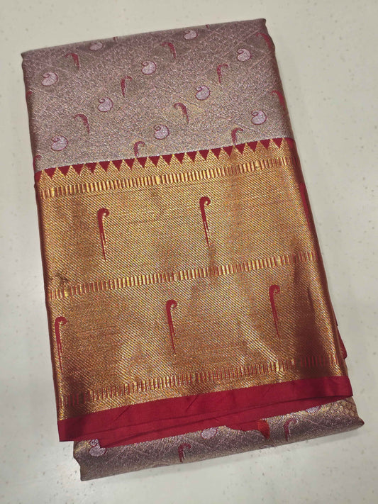 Semi kanjivaram tissue with gatti border
