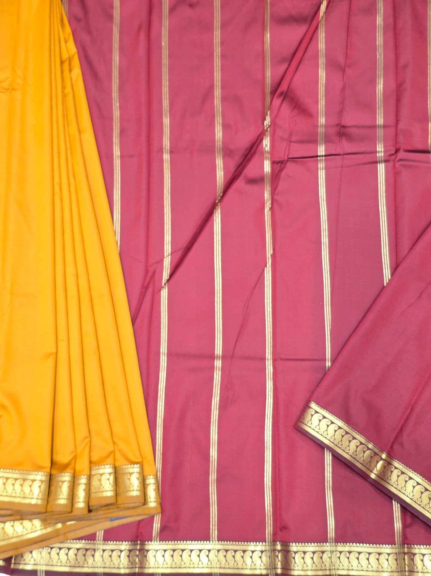 Semi Mix Saree with Mango Border