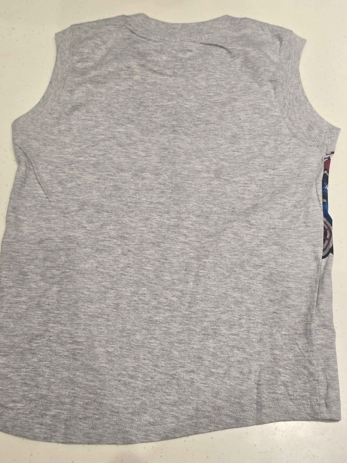 Cotton material gray color sleevesless t-shirt for boys