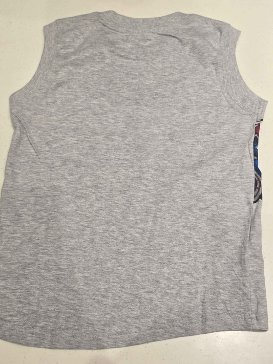 Cotton material gray color sleevesless t-shirt for boys