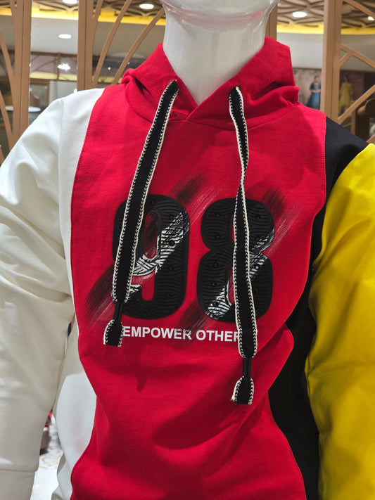 Boys Multicolour Lycra Hoodie T Shirt