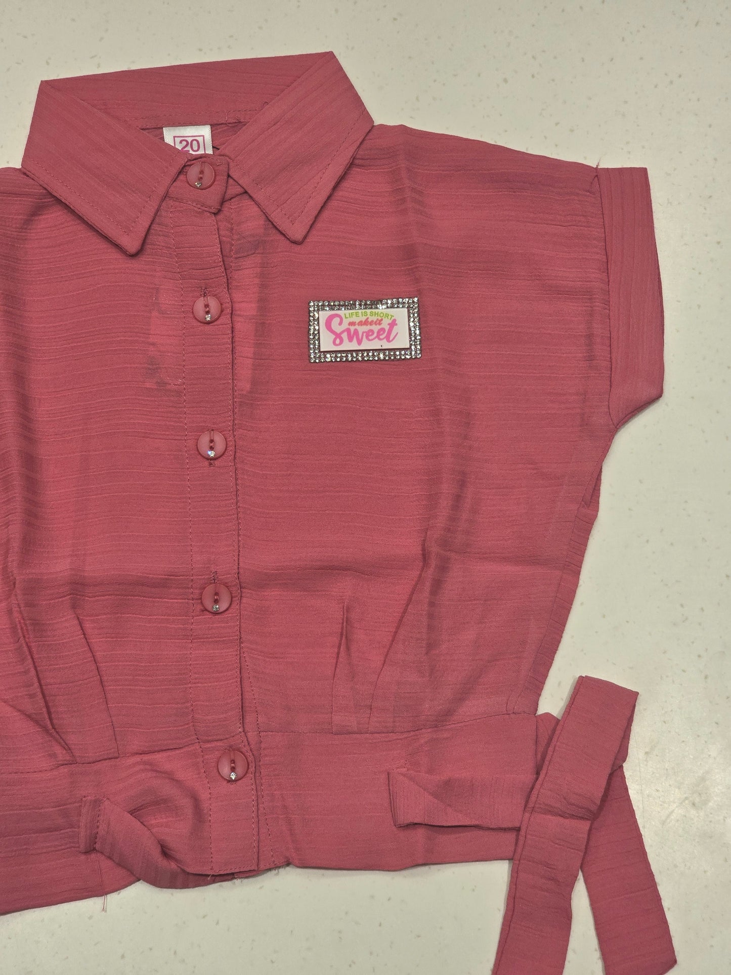 Girls Teal Blue Chiffon Party Wear Top