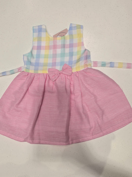 Baby Girl Multi Colour Cotton Checked Frock