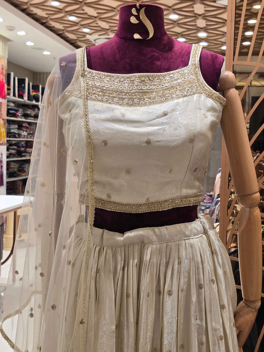 ivory and gold lehenga choli set
