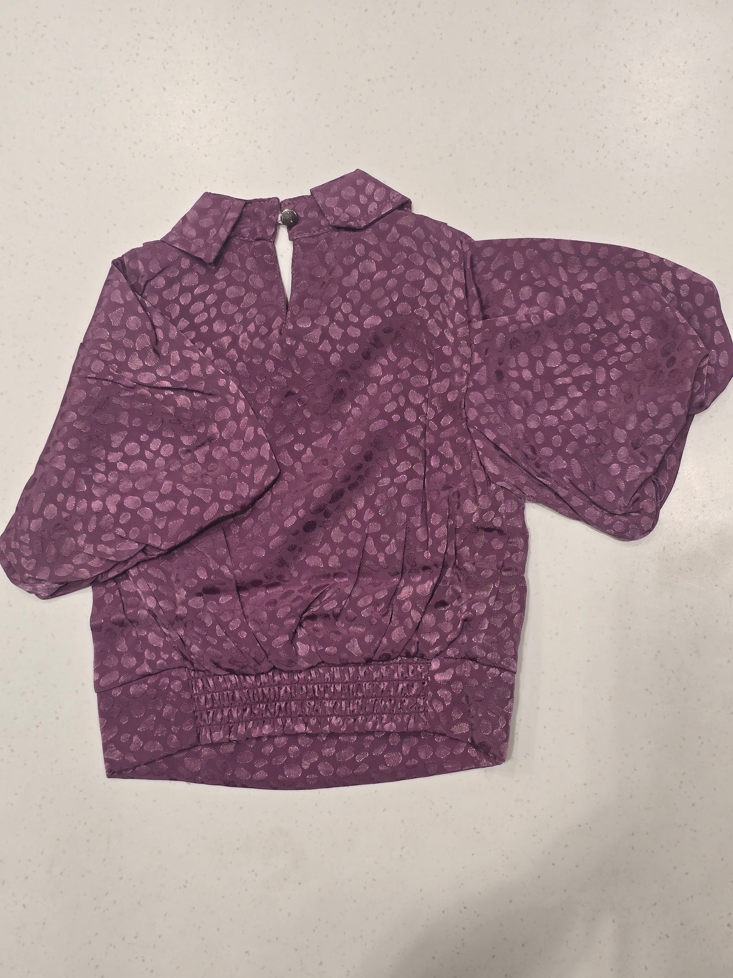 Girl Dark Blue Crepe Chiffon Fancy Top