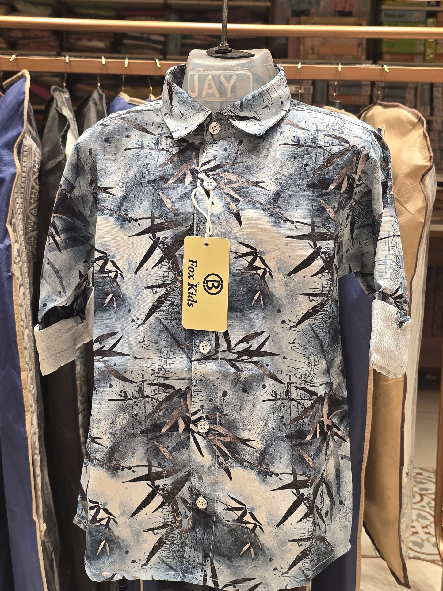 Boy Blue Printed Cotton Summer Shirt