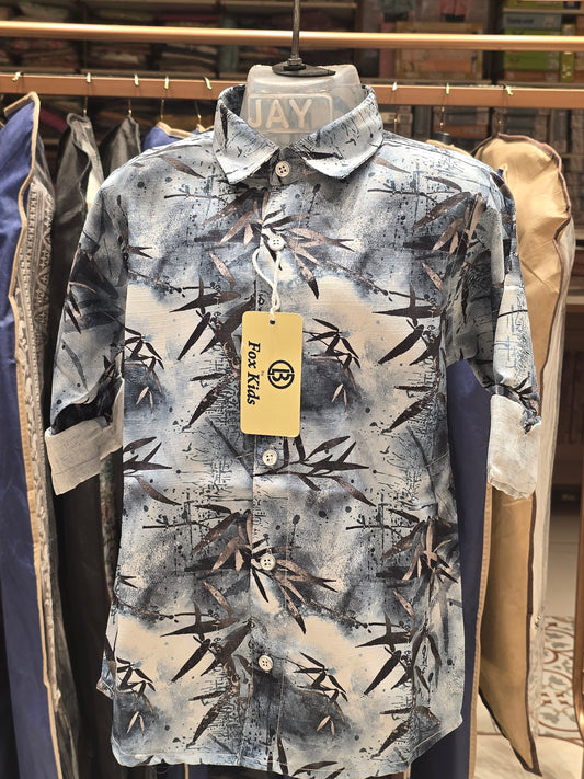 Boy Blue Printed Cotton Summer Shirt