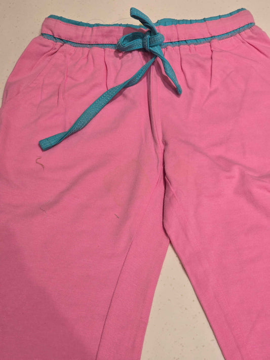 pink cotton capri pants for girls,