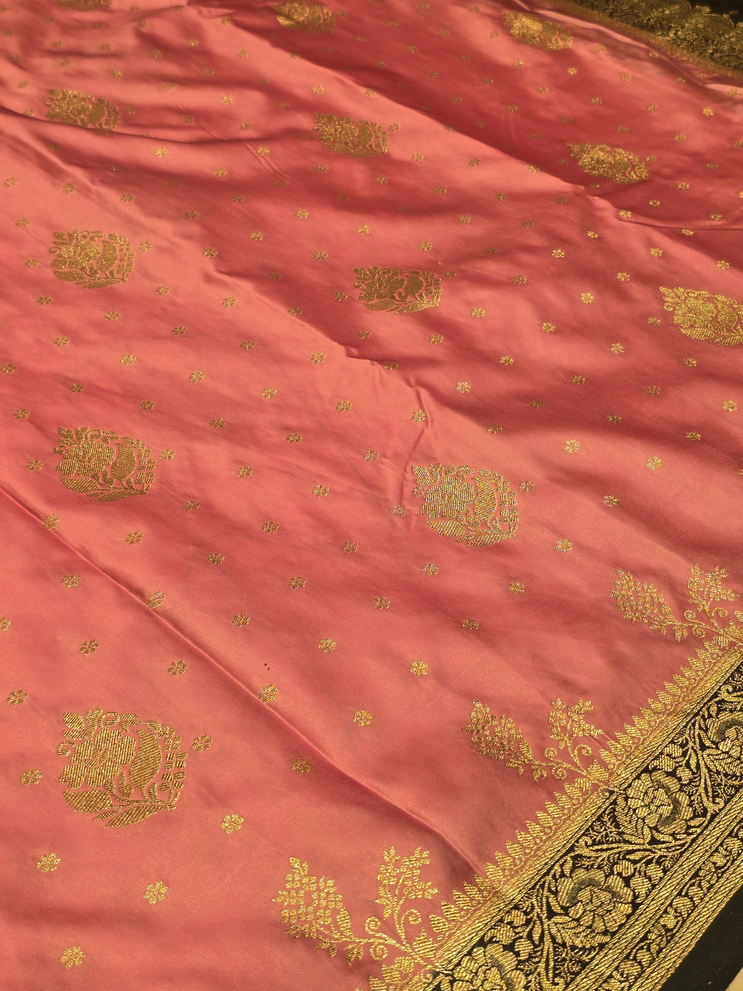 Satin Banarasi Saree with Jari Butta, Rich Pallu & Contrast Blouse | Festive & Traditional Wear