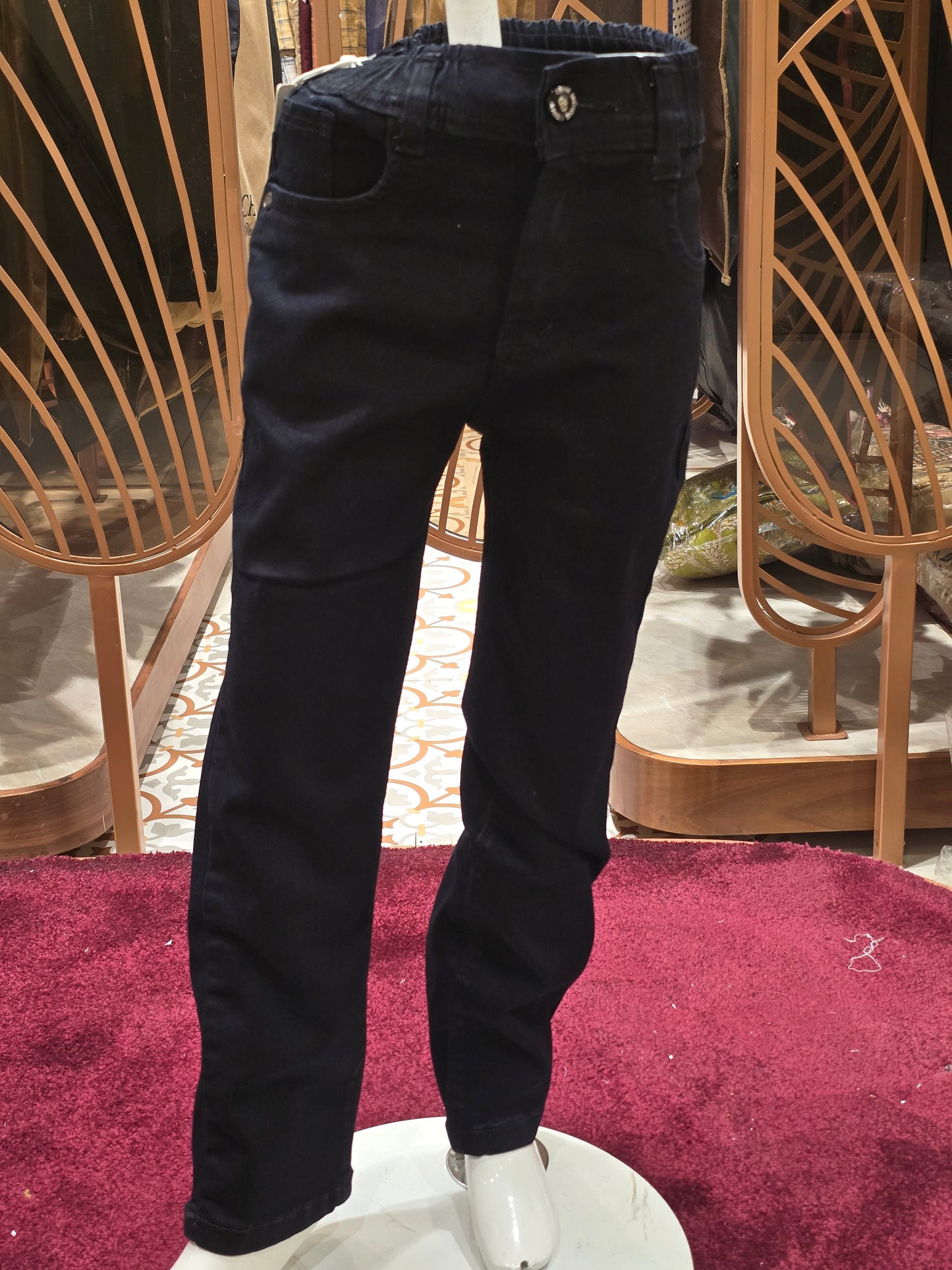 Boys Black Denim Stretchable Jeans