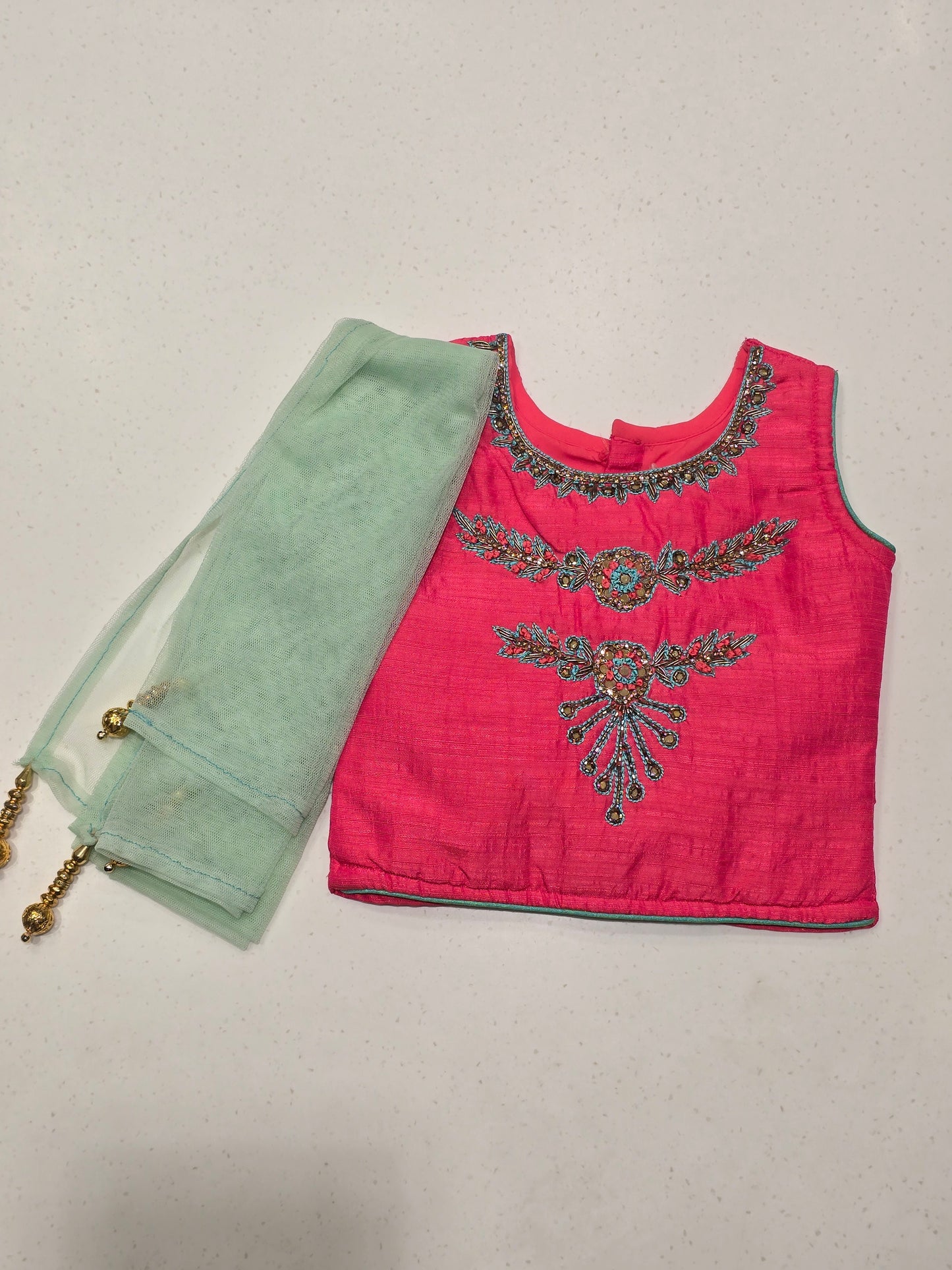 traditional Indian kids' lehenga choli set,