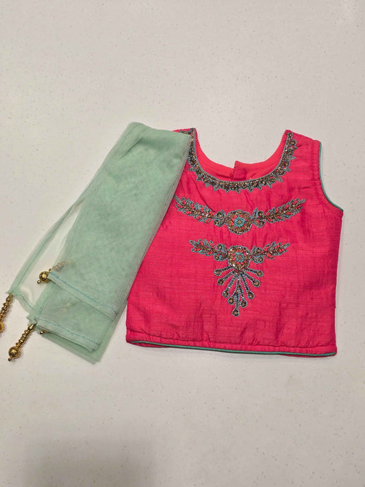 traditional Indian kids' lehenga choli set,