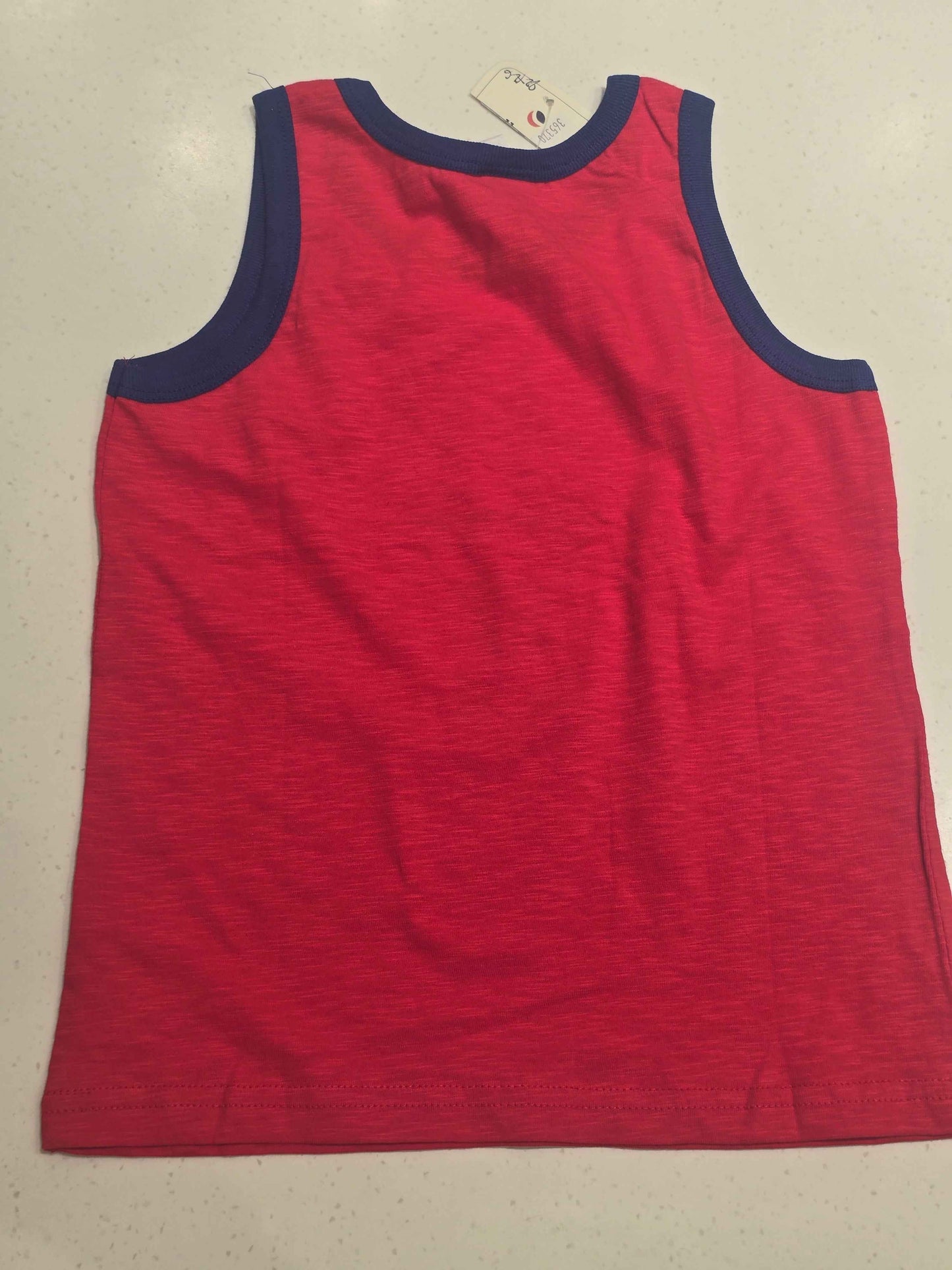 Boys Red Cotton Sleeveless T Shirt