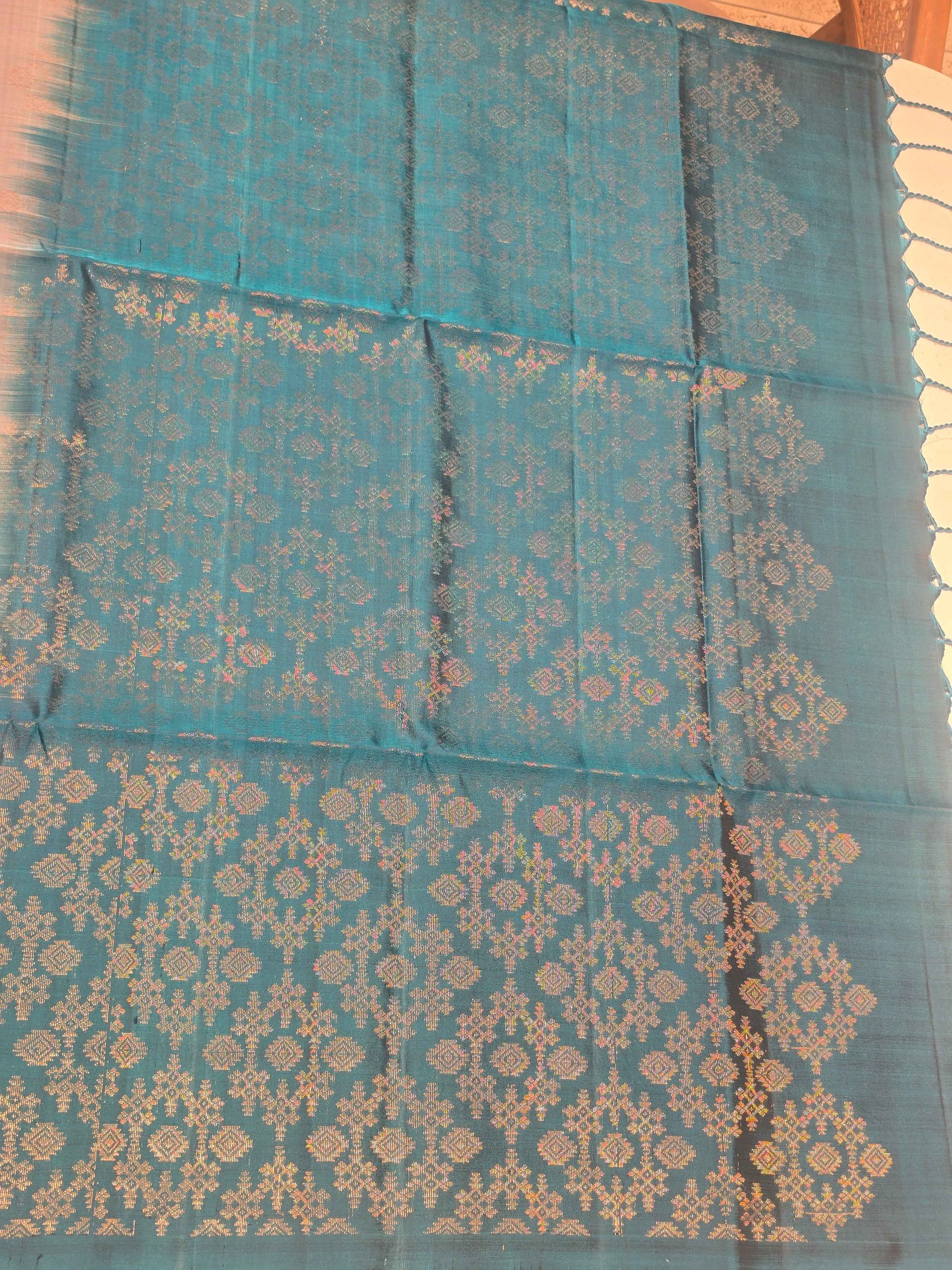 Pure Kanjivaram softsilk with brocade motifs and rich pallu