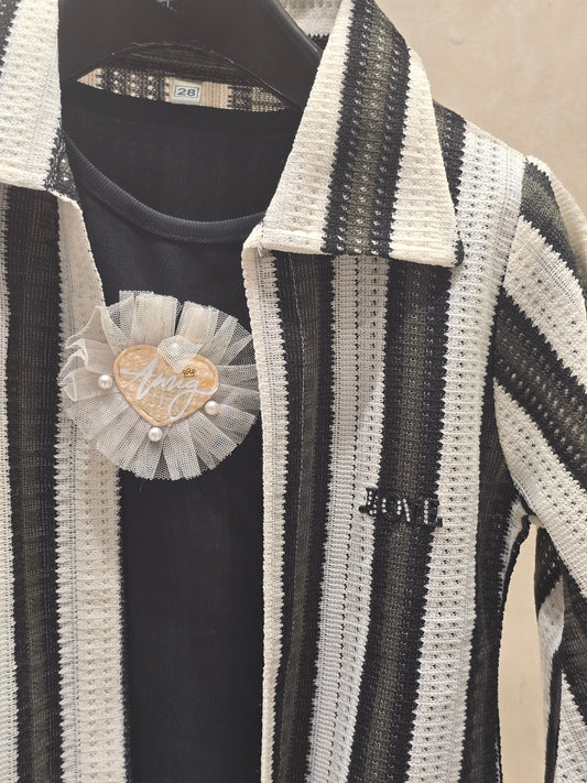 Girl Korean Style Knitted Western Shirt