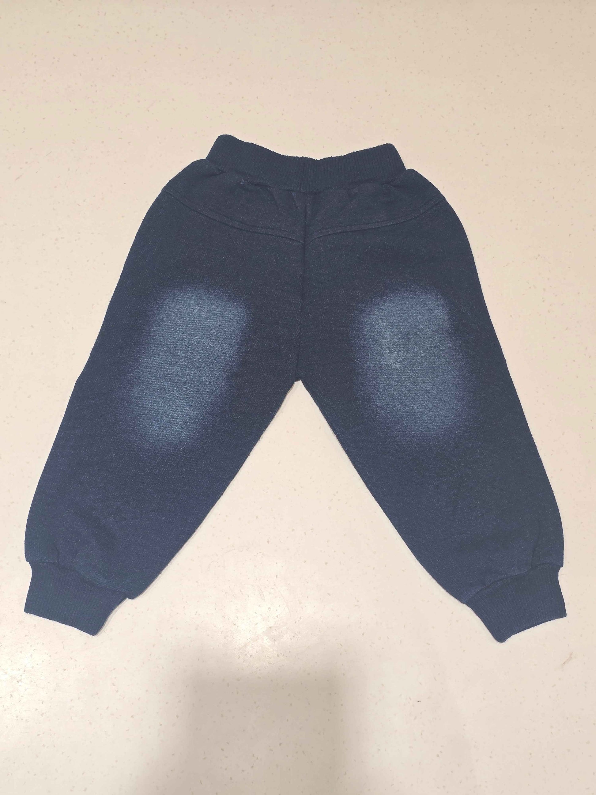 Cotton material denim blue colour shaded pant for babyboy