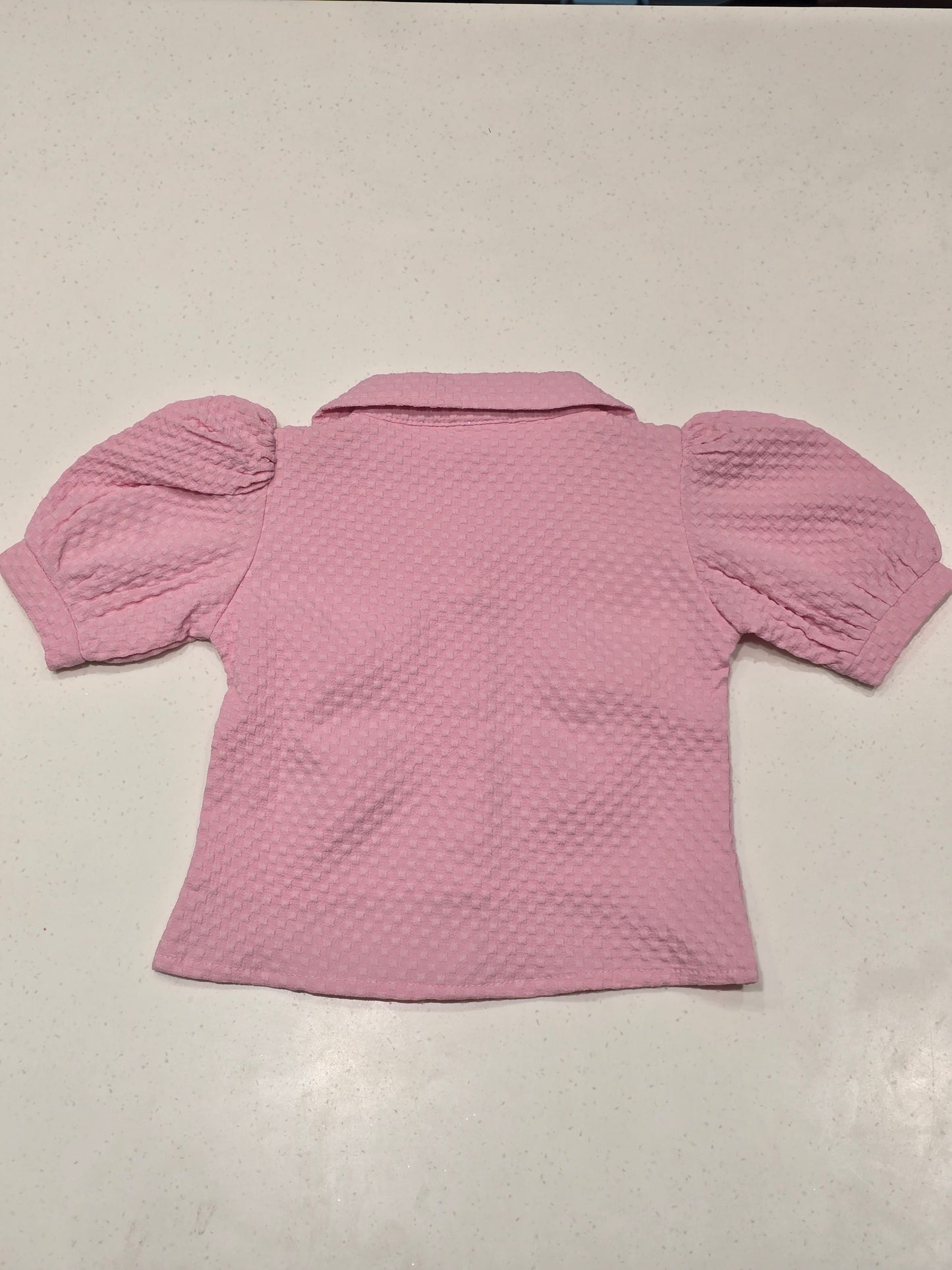 Girls Stretchable Brooch Buff Sleeve T Shirt