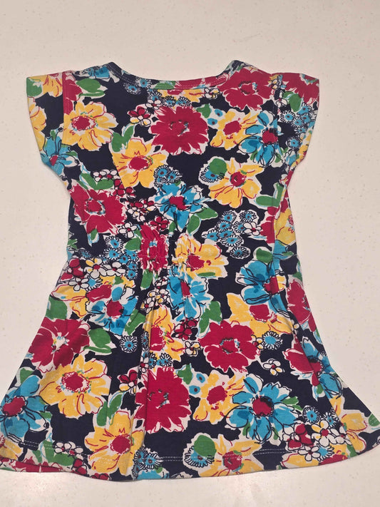 Printed Cotton material multi colour flower design baby frock