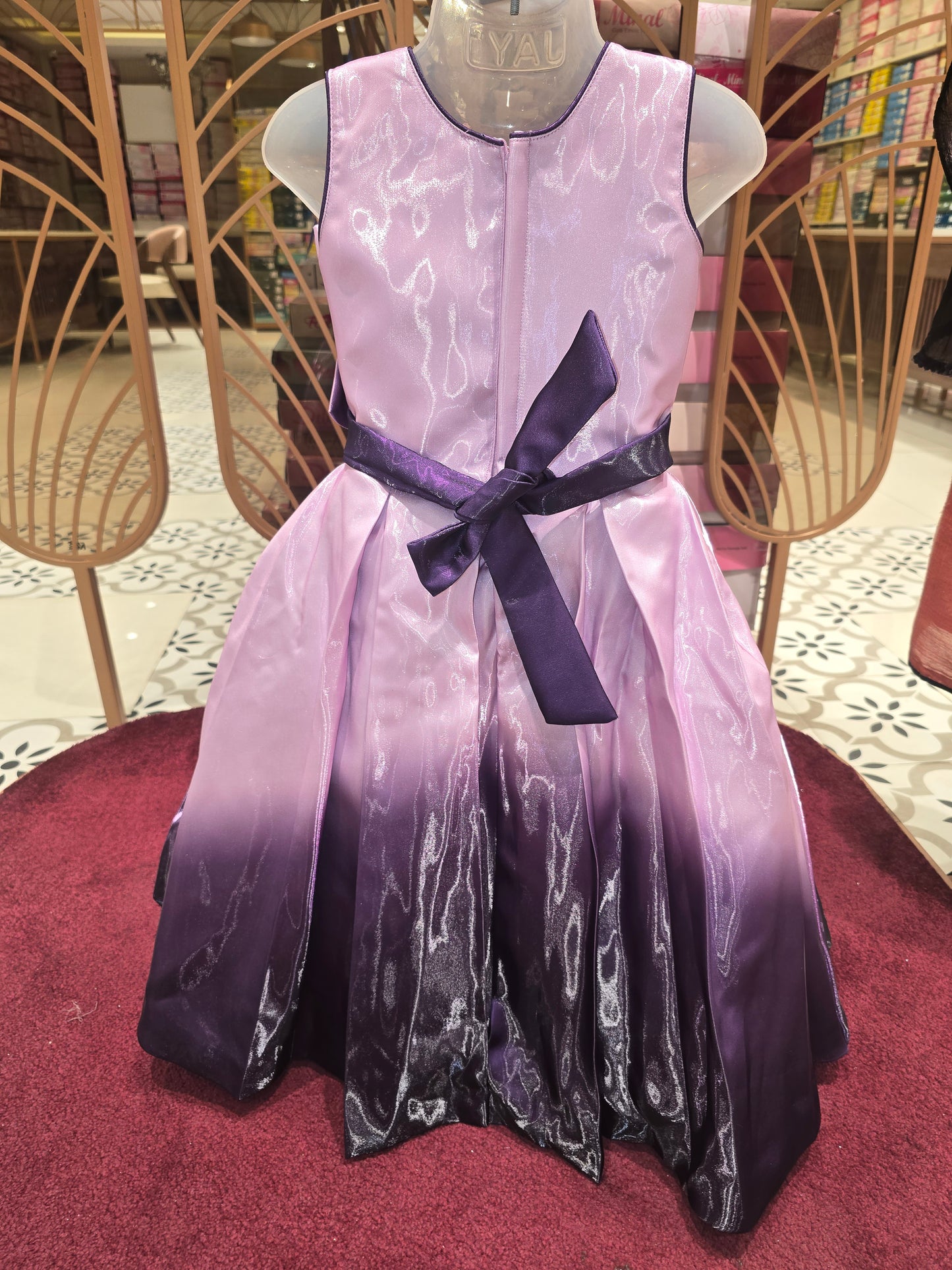 Girl Dual Colour Shining Satin Princess Gown