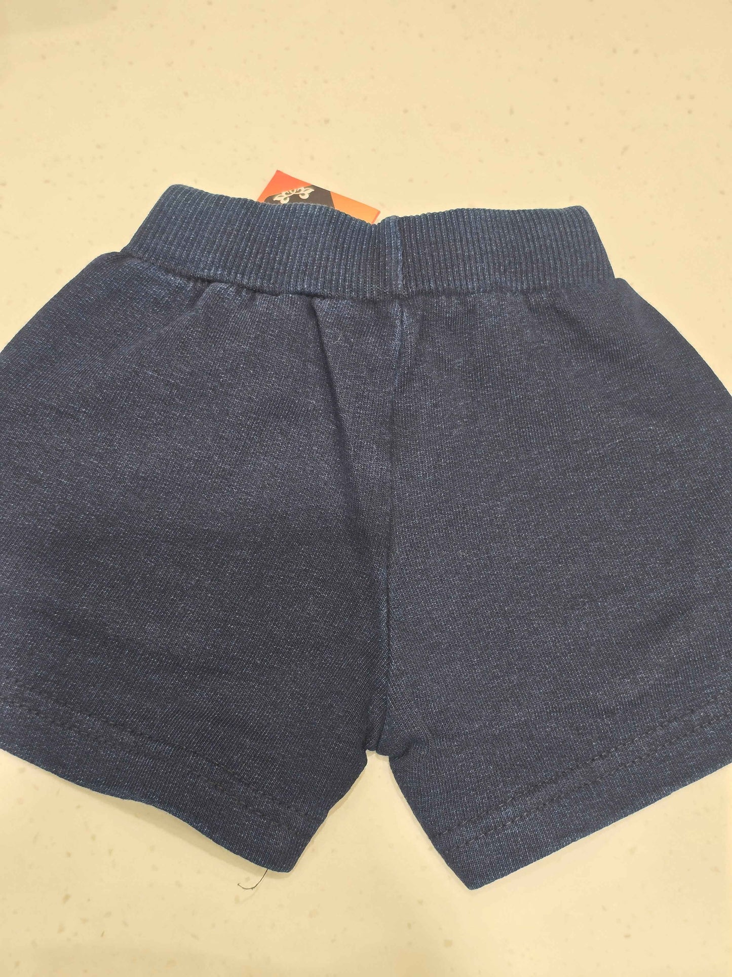 Denim cotton material blue color shorts with butterfly design