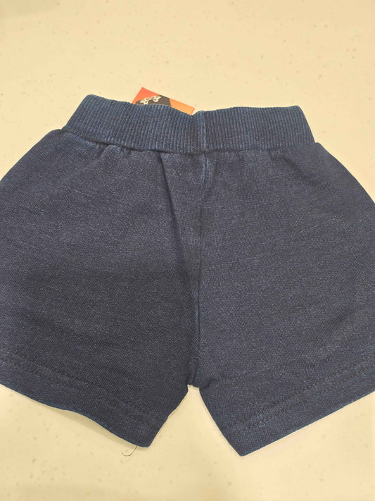 Denim cotton material blue color shorts with butterfly design