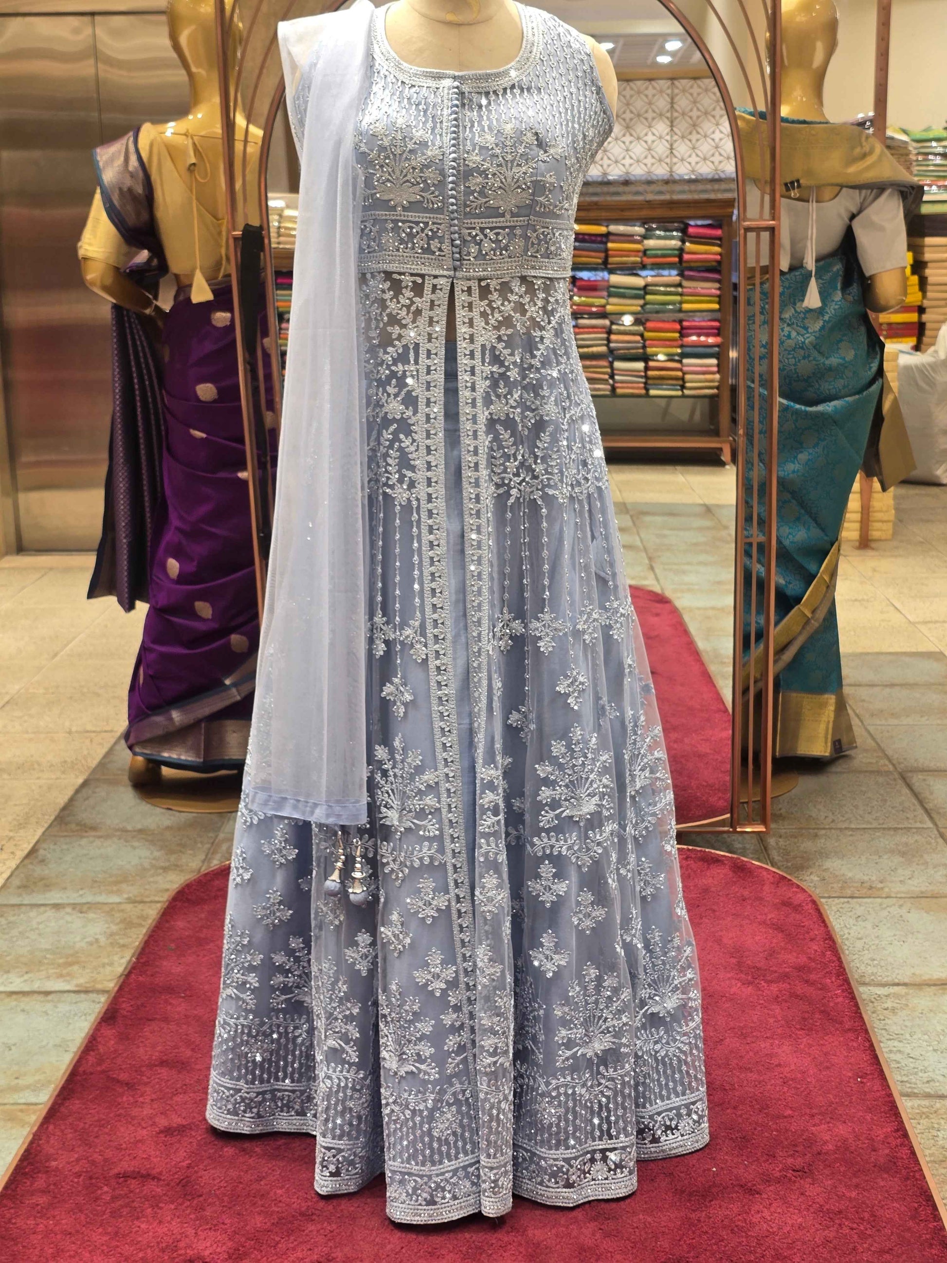 Knitted material party wear lehenga for women