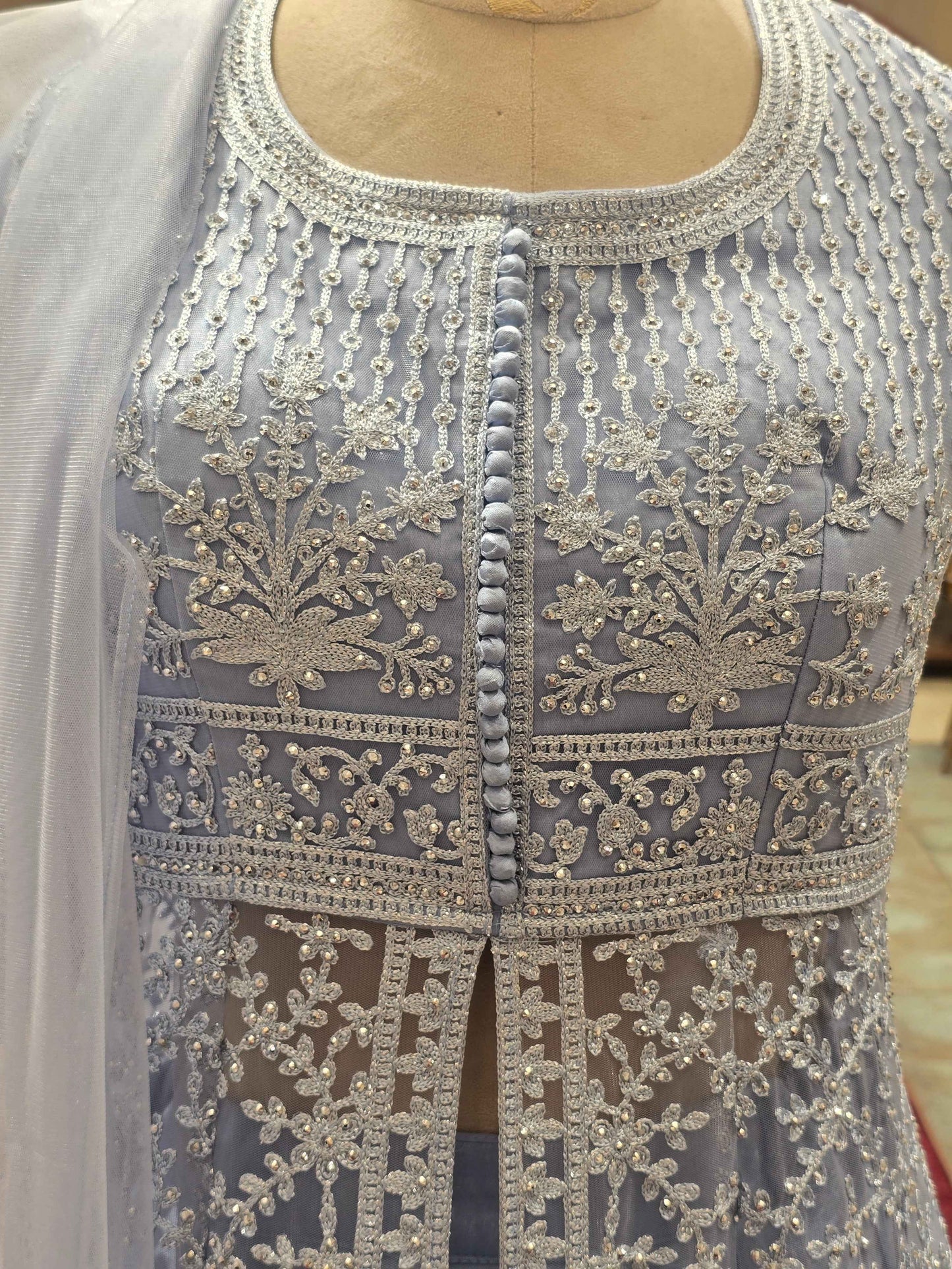 Knitted material party wear lehenga for women