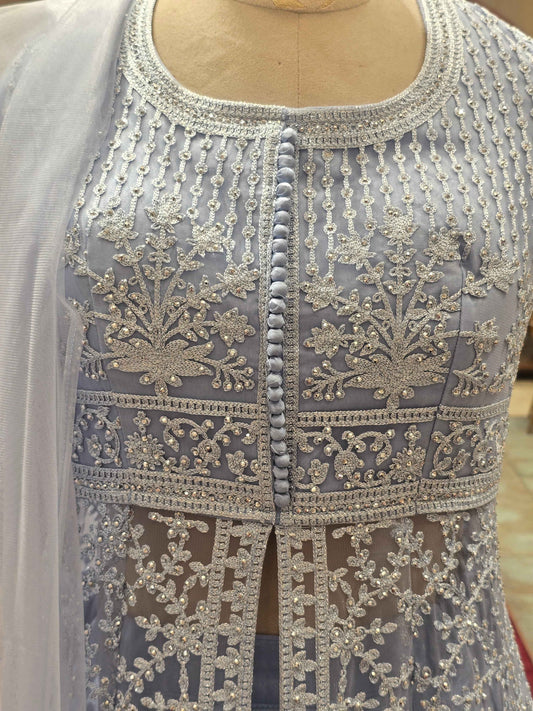 Knitted material party wear lehenga for women