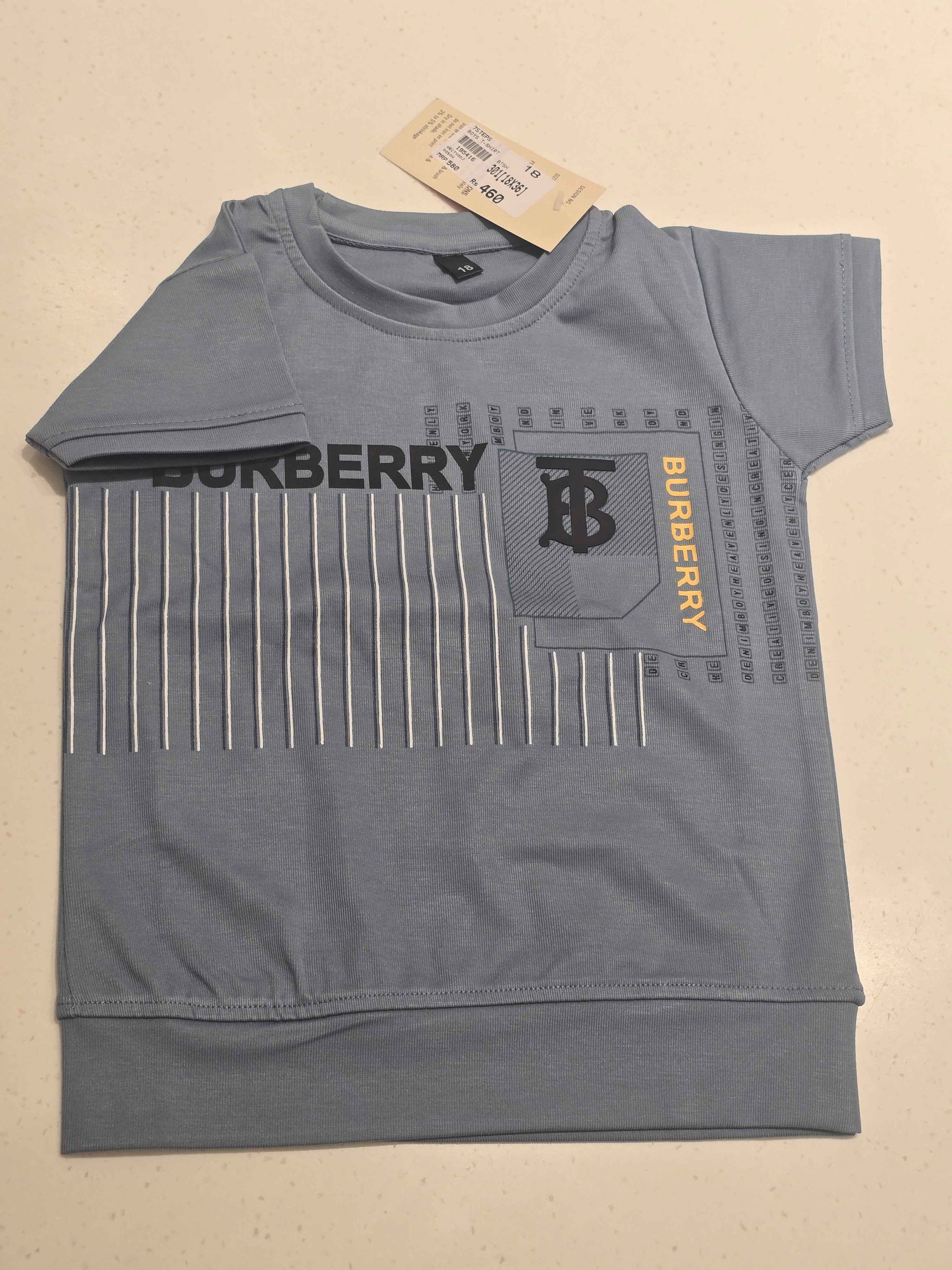 Boys Sky Blue Stretchable Half Sleeve T Shirt