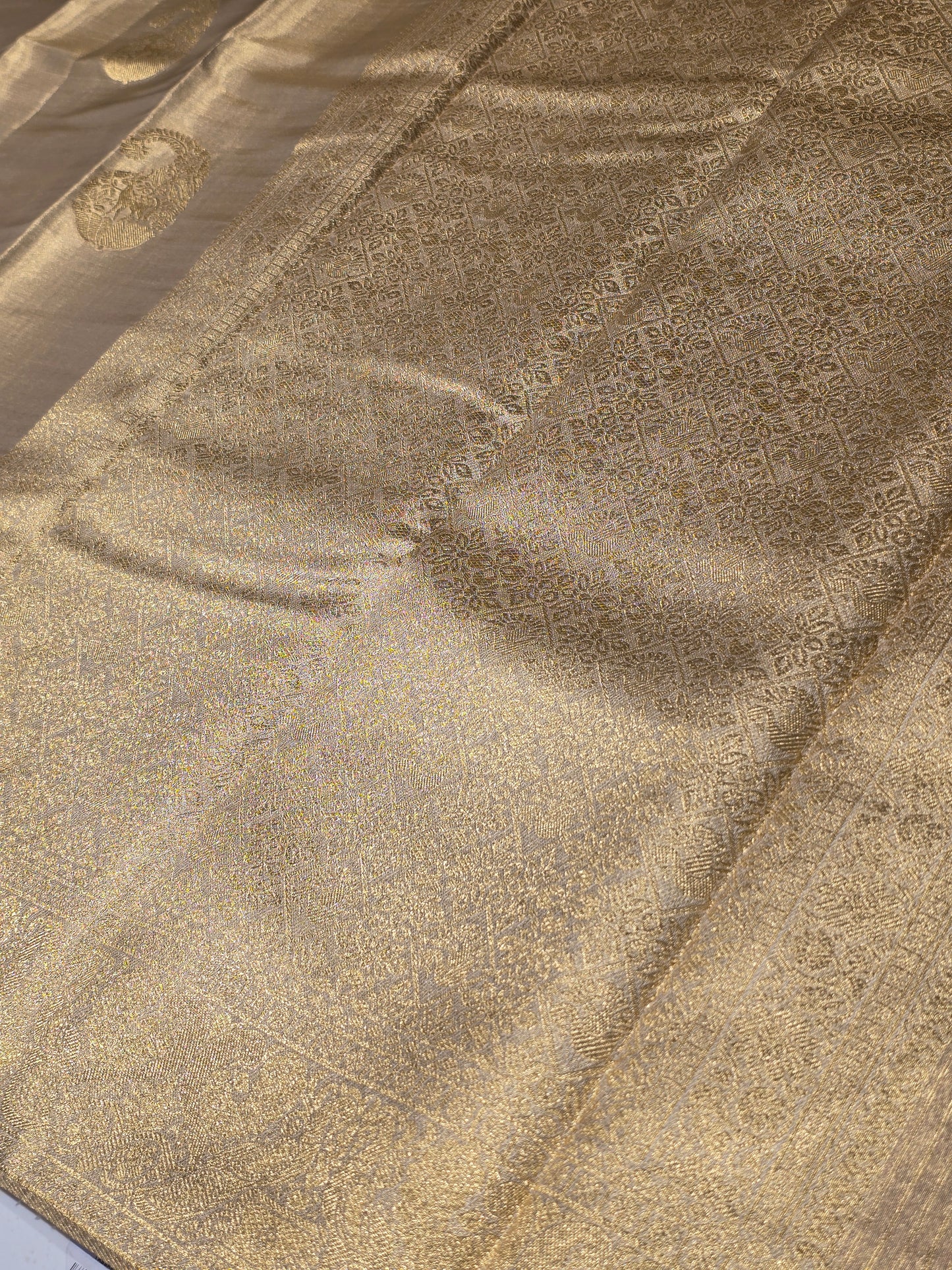 Semi Soft Tissue Silk Saree with Traditional Border, Rich Pallu & Rudrakshi Butta Design | Festive & Wedding Wear