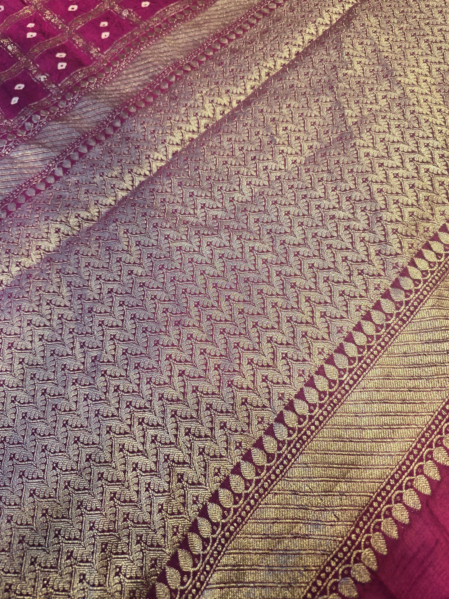 Crush Bandhini Silk Saree with Checked Pattern and Butta Motifs | Lightweight Festive & Daily Wear Saree