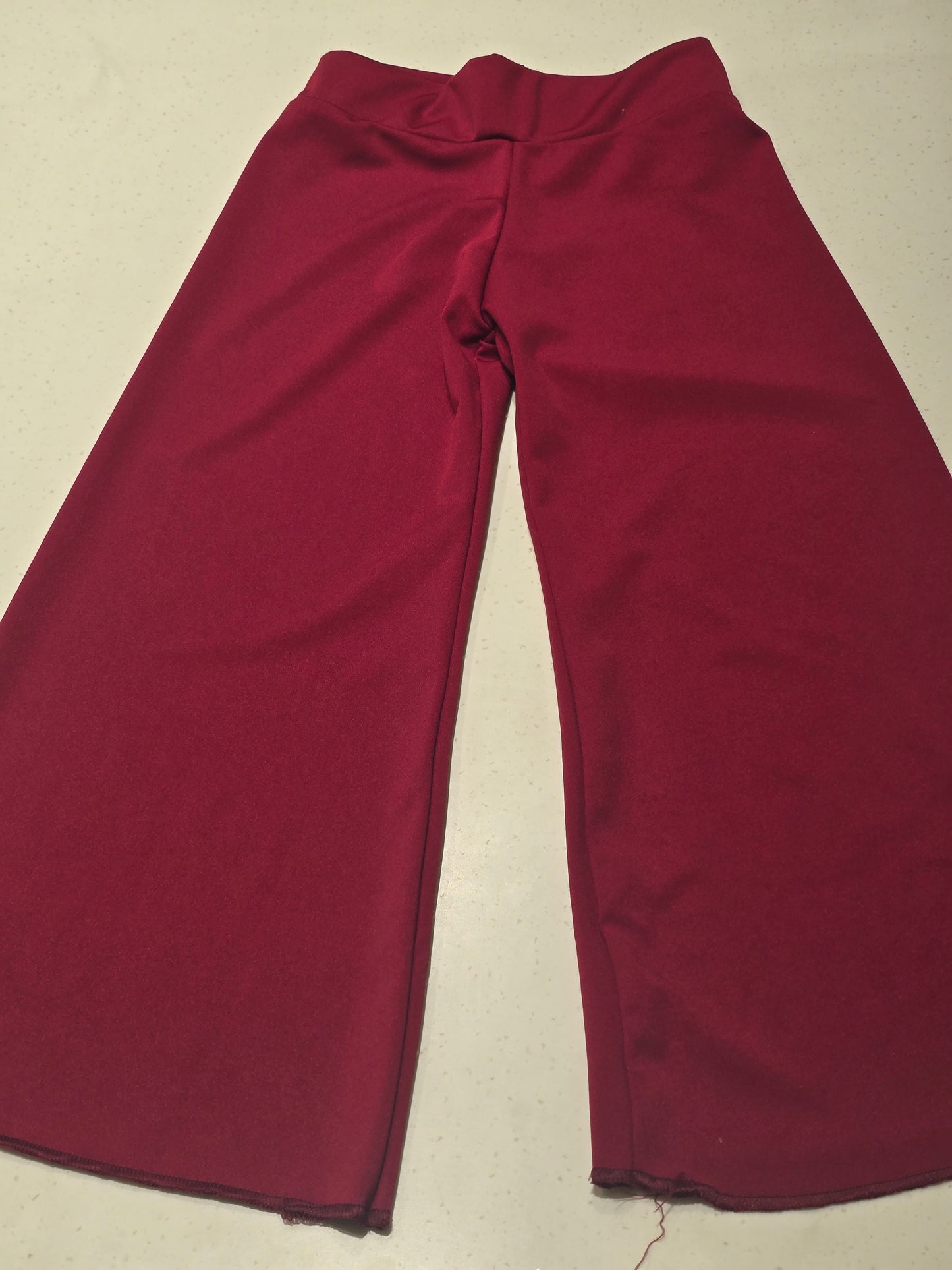 Red Jersey Palazzo Pants for Girls