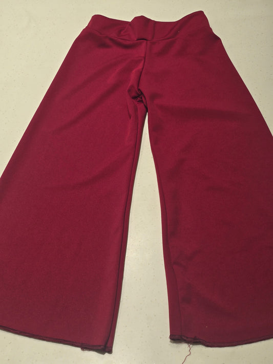 Red Jersey Palazzo Pants for Girls