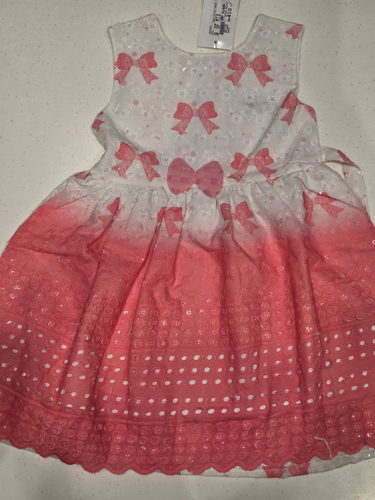 Girls Dual Shade Cotton Baby Frock with Cute Bow