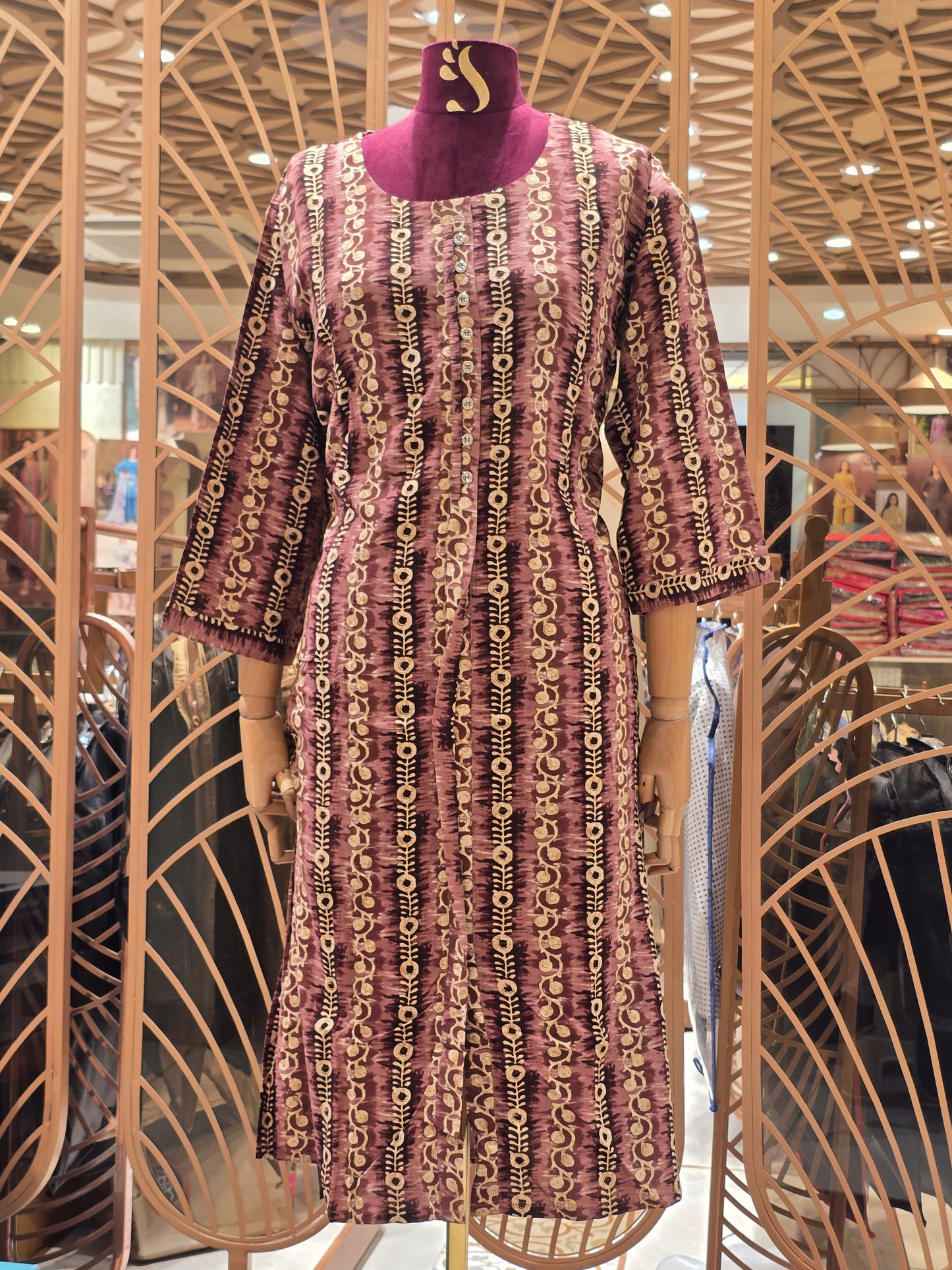Printed Cotton material multi color kurta for women