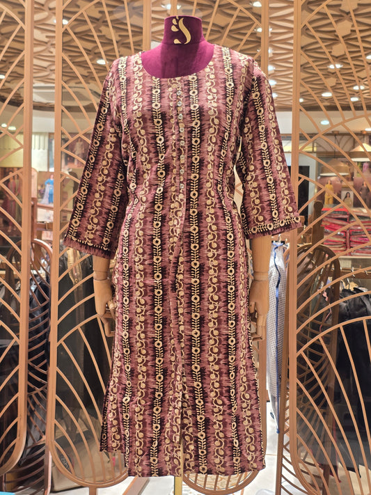 Multi Colour Printed Cotton Kurta for Women