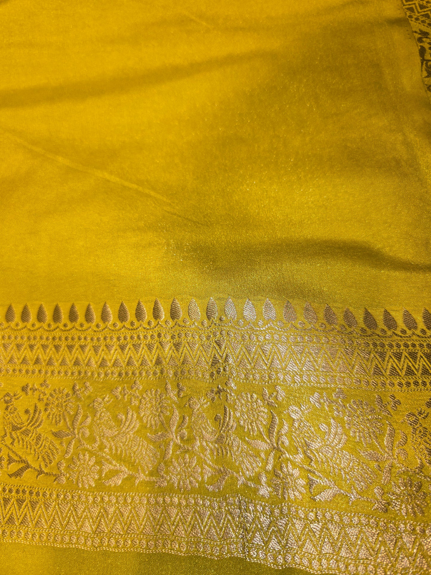 Semi Banarasi Silk Saree with Floral & Peacock Design and Fancy Zari Border | Festive Wear Saree for Women