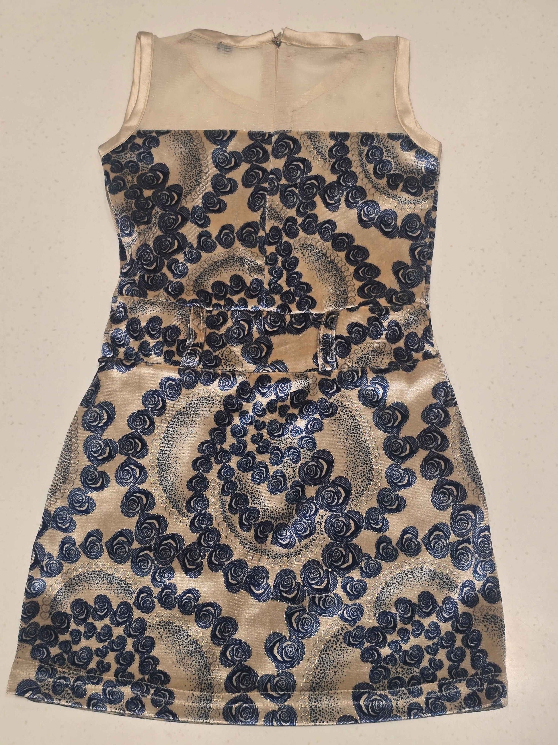 Baby Girl Printed Satin Stretchable Bodycon Frock