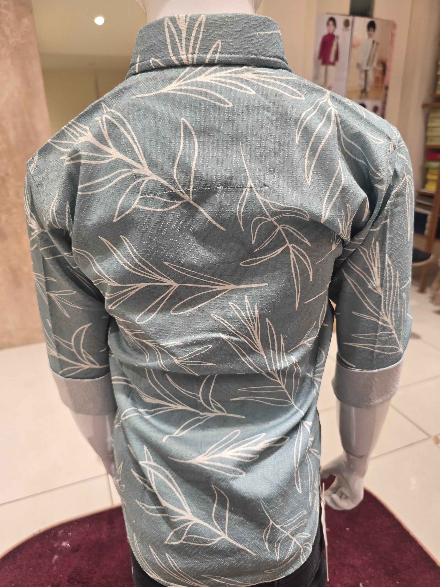Printed Cotton pista green colour shirt for boys