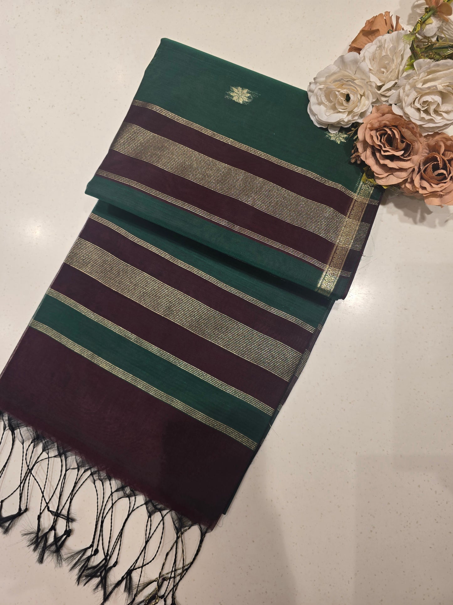 Maheshwari Cotton Silk Saree with Zari Border & Butta Design | Lightweight Festive & Daily Wear Saree for Women